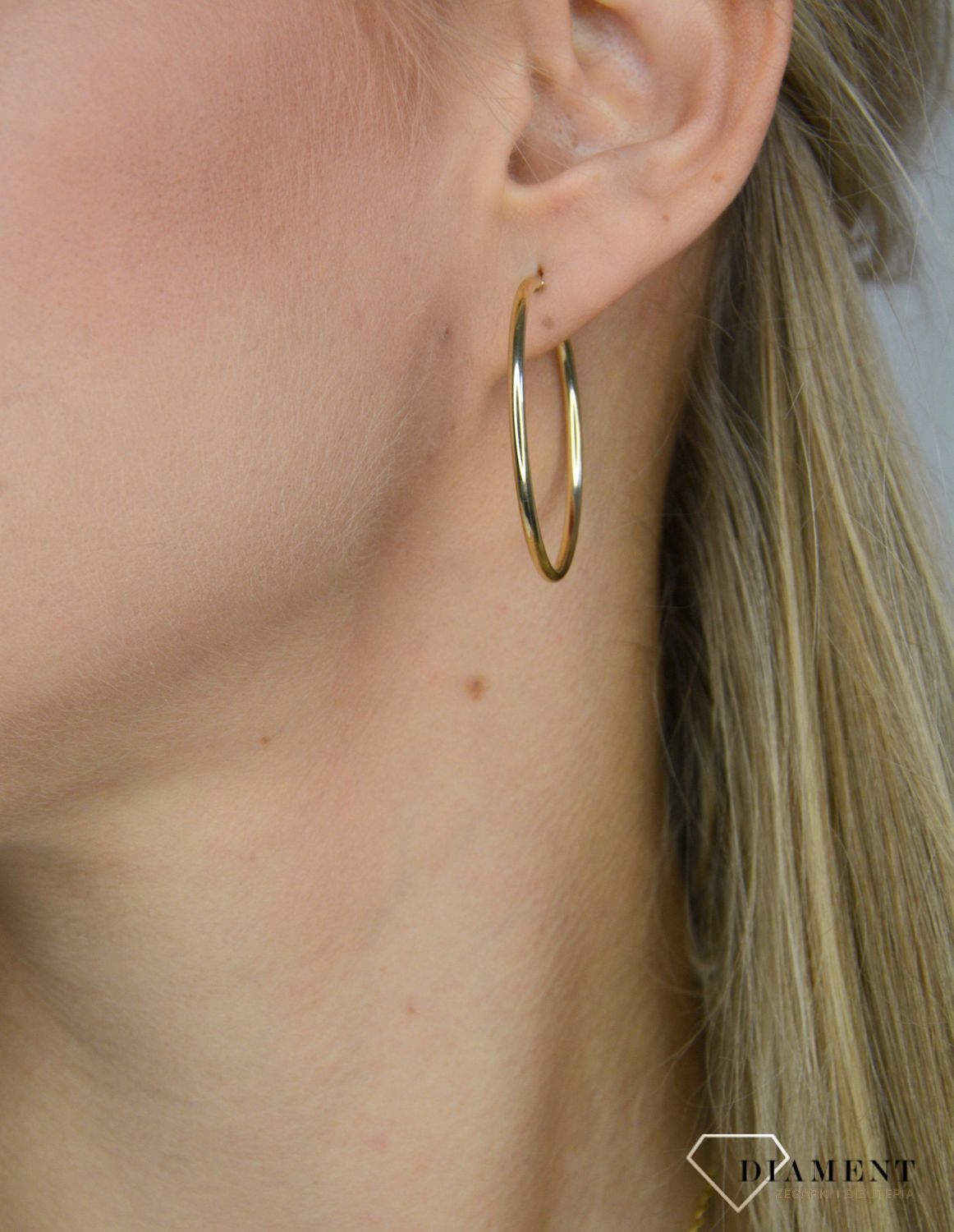 Złote kolczyki koła cienkie 5 cm KL 1473Fd.jpg